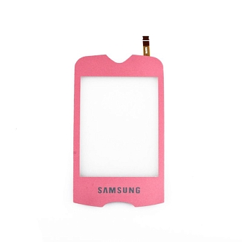 Сенсорное стекло (тачскрин) для Samsung Corby 3G (S3370), розовый