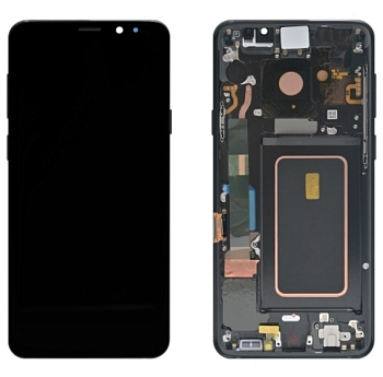 Дисплей Samsung G965F/DS (S9 Plus) в рамке (черный) сервисный ориг 100% Super AMOLED